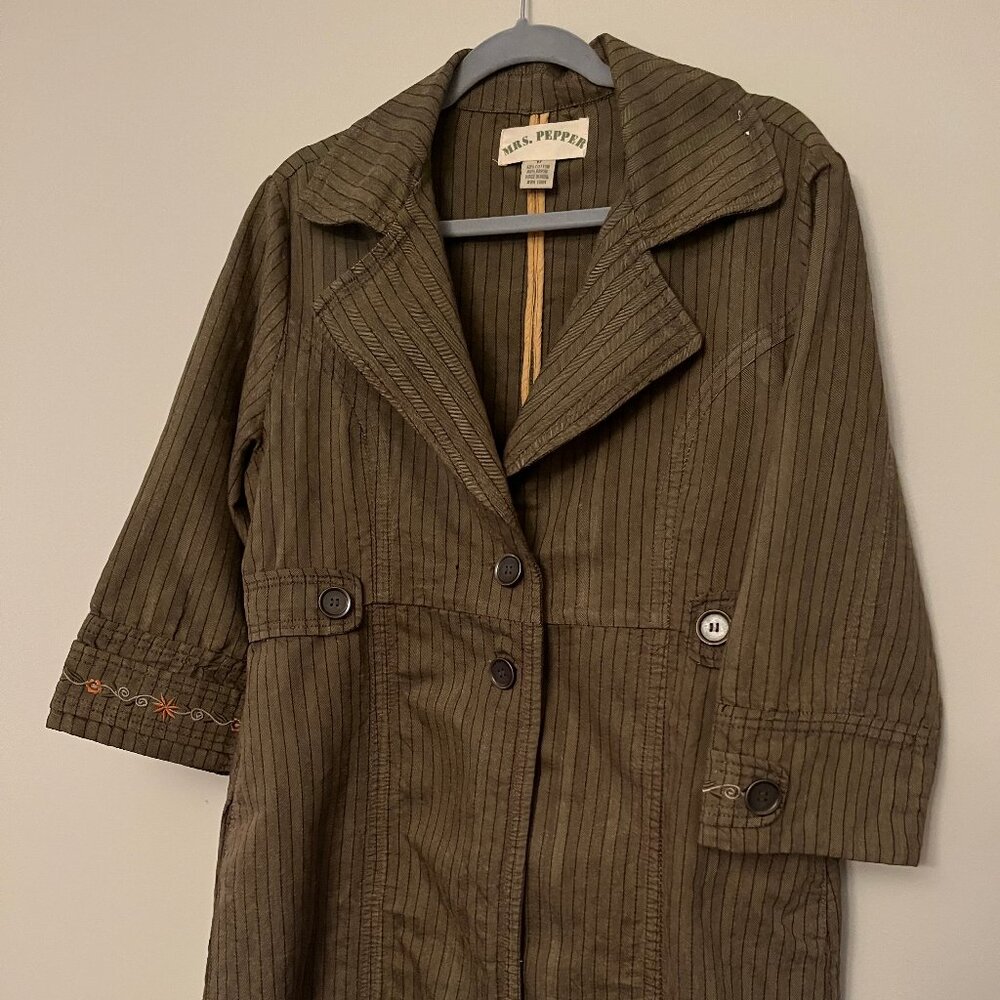 Mrs. Pepper Boho vintage military style jacket with embroidered details